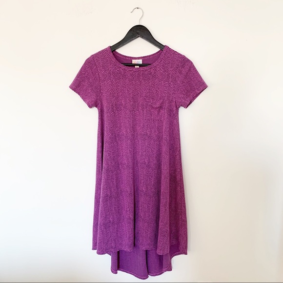 LuLaRoe Dresses & Skirts - LuLaRoe Carly Dress pink/purple chevron size xxs